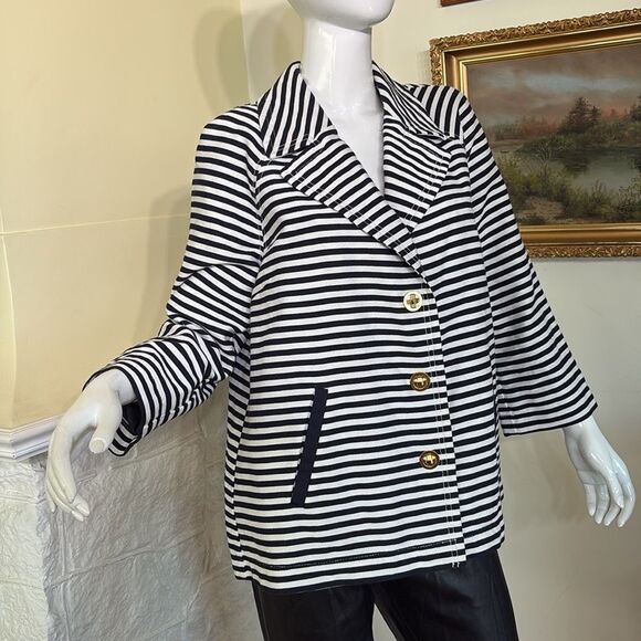 Tommy Hilfiger Navy Blue / White Striped Nautical Jacket - Picture 3 of 11
